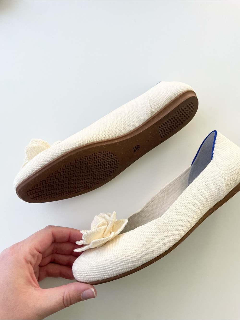 NWOT Rothy's The Petal Square Flats in White Ivory size 7 - Picture 6 of 12